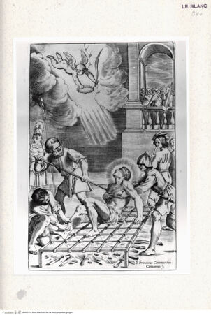 Vorderseite von Istituto Nazionale per la Grafica-Calcografia [http://creativecommons.org/publicdomain/mark/1.0/] "Il trionfante martirio di S.Lorenzo martire"Der Tod des Heiligen Lorenz - , bh405176. Foto.