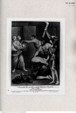 Vorderseite von Courtauld Institute of Art, London [http://creativecommons.org/publicdomain/mark/1.0/] 12 Blatt nach den Darstellungen aus dem Leben des Täufers im LateranpalastDie Enthauptung des Johannes - , bh405573. Foto.