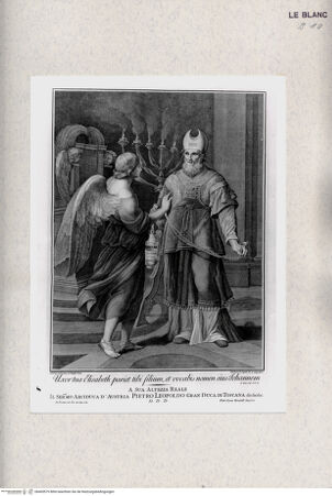 Vorderseite von Courtauld Institute of Art, London [http://creativecommons.org/publicdomain/mark/1.0/] 12 Blatt nach den Darstellungen aus dem Leben des Täufers im LateranpalastDer Engel verkündigt Zacharias die Geburt eines Sohnes - , bh405579. Foto.