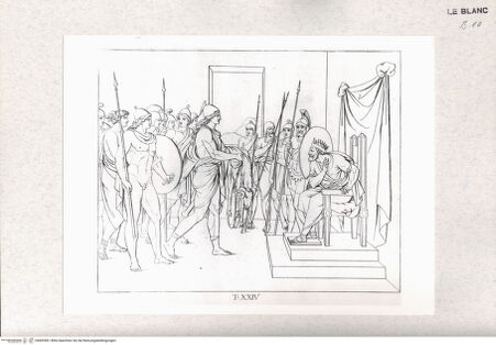 Vorderseite von Bibliotheca Hertziana [http://creativecommons.org/publicdomain/mark/1.0/] Les Argonautes: selon Pindare, Orphée et Apollonius de RhodesTav. 24: Iason bringt Pelias das Goldene Vlies - , bh405581. Foto.