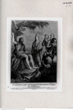 Vorderseite von Courtauld Institute of Art, London [http://creativecommons.org/publicdomain/mark/1.0/] 12 Blatt nach den Darstellungen aus dem Leben des Täufers im LateranpalastJohannes predigt in der Wüste - , bh405584. Foto.