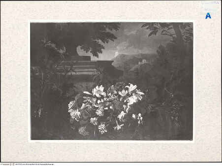 Vorderseite von Szépmüvészeti Múzeum [https://www.deutsche-digitale-bibliothek.de/content/lizenzen/rv-ez/] Blumen in einer Landschaft - , bh407925_recto. Foto.