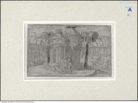 Vorderseite von Courtauld Institute [https://www.deutsche-digitale-bibliothek.de/content/lizenzen/rv-ez/] Herkules betritt den Tempel von Tugend und Ehre - , bh408050_recto. Foto.