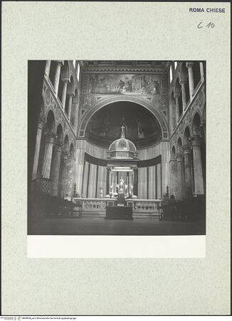 Vorderseite von Bibliotheca Hertziana [http://creativecommons.org/licenses/by-nc-sa/4.0/] Sant'Agnese fuori le MuraInnenraumChor und Apsis - Chor, bh408938_recto. Foto: Zallinger zu Stillendorf, Marlies von.