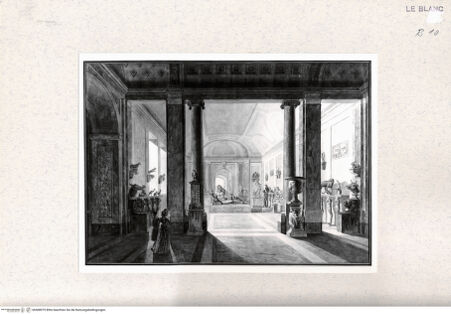 Vorderseite von A. C. Cooper [http://creativecommons.org/publicdomain/mark/1.0/] Die "Sala degli Animali" mit dem Tiber (aus der Serie von 14 Ansichten des Museo Pio Clementino, Vaticano) - , bh408979. Foto.
