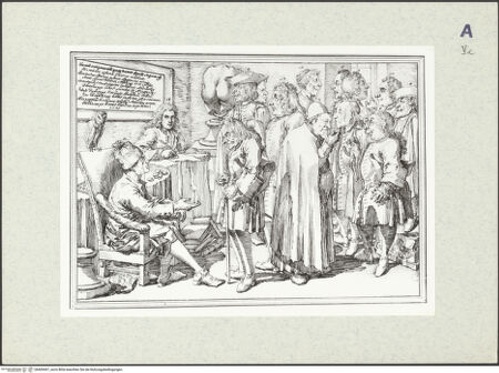 Vorderseite von Graphische Sammlung Albertina [https://rightsstatements.org/page/CNE/1.0/] Eine Versammlung von römischen Antiquaren um den Baron Stosch - , bh409467_recto. Foto.