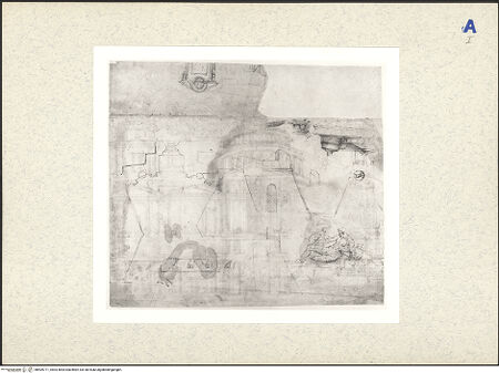 Vorderseite von Staatliche Graphische Sammlung [http://creativecommons.org/publicdomain/mark/1.0/] Studie zur Porta Santo Spirito - Gesamtansicht, bh409771_recto. Foto.