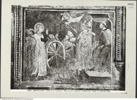 Vorderseite von Alinari [https://www.deutsche-digitale-bibliothek.de/content/lizenzen/rv-ez/] Apsisdekoration mit Passionsszenen und HeiligenMartyrium der heiligen Katharina von Alexandrien - Gesamtansicht, bh409791_recto. Foto.