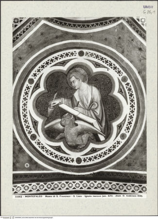 Vorderseite von Alinari [https://www.deutsche-digitale-bibliothek.de/content/lizenzen/rv-ez/] KapellenausmalungChristus und die vier EvangelistenEvangelist Lukas - Gesamtansicht, bh409804_recto. Foto: Anderson, Domenico.