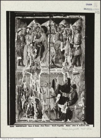 Vorderseite von Alinari [https://www.deutsche-digitale-bibliothek.de/content/lizenzen/rv-ez/] Szenen aus dem Leben ChristiDer Judaskuss; Die Verspottung Christi - Judaskuss; Verspottung Christi, bh409817_recto. Foto.