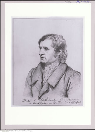 Vorderseite von Dresden, Kupferstichkabinett [https://www.deutsche-digitale-bibliothek.de/content/lizenzen/rv-ez/] Der Maler Johann Christian Clausen Dahl - , bh411020_recto. Foto.