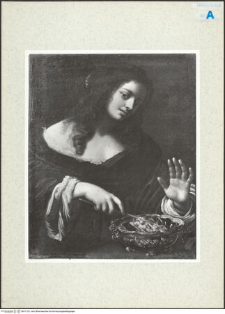 Vorderseite von Szépmüvészeti Múzeum [https://www.deutsche-digitale-bibliothek.de/content/lizenzen/rv-ez/] Eine junge Frau vor einer Feuerschale - , bh411201_recto. Foto.