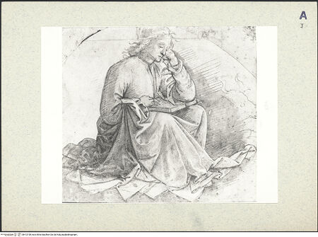 Vorderseite von Musée Wicar, Lille [https://www.deutsche-digitale-bibliothek.de/content/lizenzen/rv-ez/] Der Evangelist Lukas, sitzend, mit einem Buch auf den Knien - , bh413198_recto. Foto.