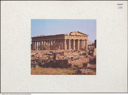 Vorderseite von unbekannt [https://www.deutsche-digitale-bibliothek.de/content/lizenzen/rv-ez/] Tempio di Nettuno - Ansicht von Nordwesten, bh415898_recto. Foto.