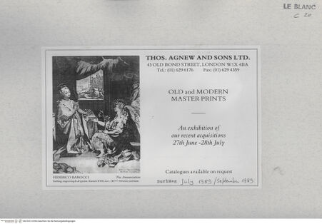 Vorderseite von Burlington Magazine [http://creativecommons.org/publicdomain/mark/1.0/] Galerie-Anzeige: Verkündigung - , bh416513. Foto.