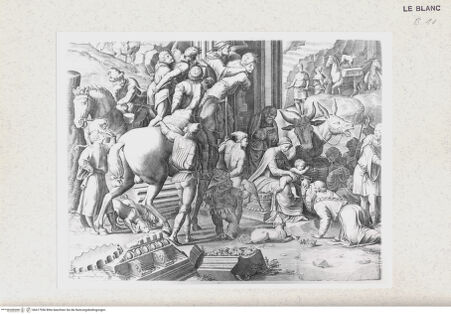 Vorderseite von Istituto Nazionale per la Grafica [http://creativecommons.org/publicdomain/mark/1.0/] Anbetung der Könige (Komposition aus 7 Blatt)Blatt unten links - , bh417556. Foto.