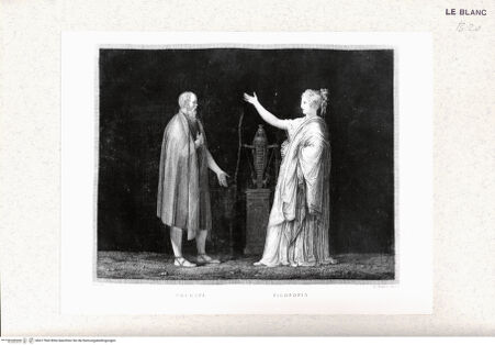 Vorderseite von Istituto Nazionale per la Grafica [http://creativecommons.org/publicdomain/mark/1.0/] Sokrates und die Philosophie (aus d. Serie "Le Muse", versch.Stecher) - , bh417560. Foto.