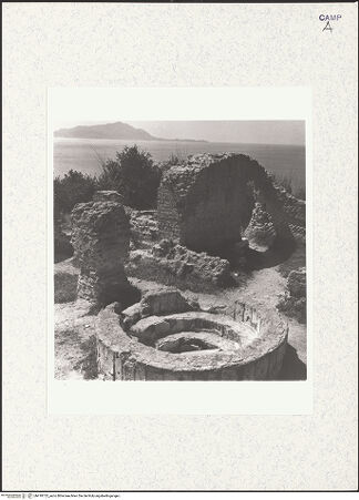 Vorderseite von Bibliotheca Hertziana [https://www.deutsche-digitale-bibliothek.de/content/lizenzen/rv-fz/] Tempio di Giove - Frühchristliches Taufbecken (491/510), bh418723_recto. Foto: Zallinger zu Stillendorf, Marlies von.