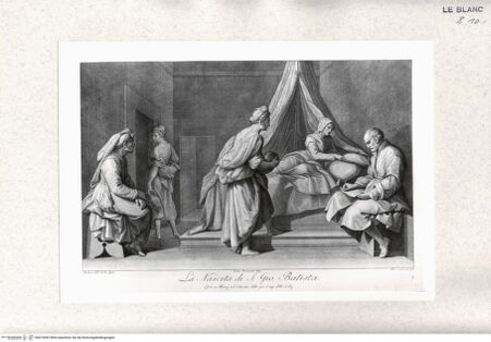 Vorderseite von Staatsgalerie [http://creativecommons.org/publicdomain/mark/1.0/] Serie nach den Fresken in der Compagnia dello Scalzo, FlorenzDie Geburt von Johannes dem Täufer - , bh419092. Foto.