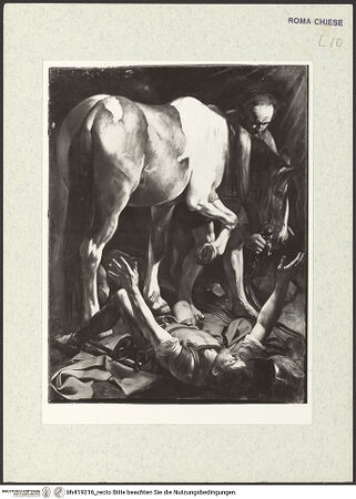 Vorderseite von (Bibliotheca Hertziana) [https://www.deutsche-digitale-bibliothek.de/content/lizenzen/rv-fz/] Konversion des Paulus - , bh419216_recto. Foto.