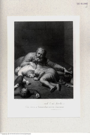 Vorderseite von Staatsgalerie [http://creativecommons.org/publicdomain/mark/1.0/] Illustration zu Dantes Divina Commedia: Graf Ugolino und seine Söhne im Hungerturm - , bh419356. Foto.