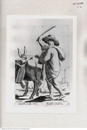 Vorderseite von Staatsgalerie [http://creativecommons.org/publicdomain/mark/1.0/] "L'arti per via disegnate et offerte dal Sig. Gioseppe M.a Mittelli al Grande et Alto Nettuno Gigante Sig. della Piazza di Bologna"Bl. 20: Der Verkäufer von Gefässen und Krügen (?); "Costui mostra con bella maestria..." - , bh420091. Foto.