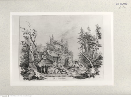 Vorderseite von Staatsgalerie [http://creativecommons.org/publicdomain/mark/1.0/] "La Musique" (Blatt 2 (?) aus einer Serie) - , bh420137. Foto.