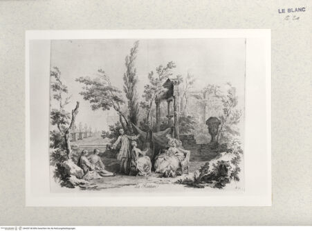 Vorderseite von Staatsgalerie [http://creativecommons.org/publicdomain/mark/1.0/] "La peinture" (Blatt 1 (?) aus einer Serie) - , bh420138. Foto.