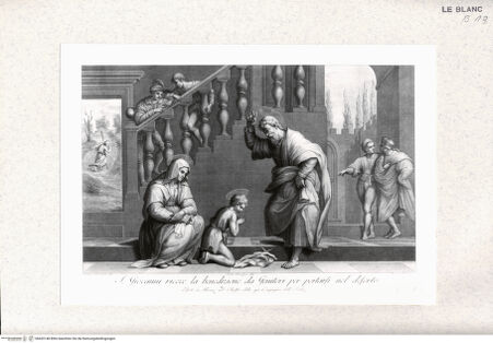 Vorderseite von Staatsgalerie [http://creativecommons.org/publicdomain/mark/1.0/] Serie nach den Fresken in der Compagnia dello Scalzo, FlorenzJohannes erhält den Segen einer Eltern - , bh420148. Foto.