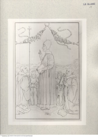 Vorderseite von Staatsgalerie [http://creativecommons.org/publicdomain/mark/1.0/] Kniender Papst oder Bischof - , bh420161. Foto.