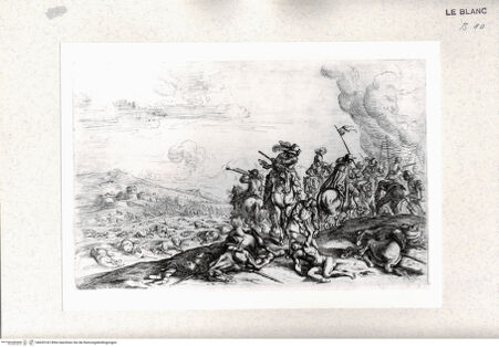 Vorderseite von Staatsgalerie [http://creativecommons.org/publicdomain/mark/1.0/] "Les morts relevés"; (Blatt 4 (?) aus der Serie der kleinen Schlachten von 8 Blatt) (1. Zustand) - , bh420162. Foto.