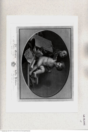 Vorderseite von Staatsgalerie [http://creativecommons.org/publicdomain/mark/1.0/] "Il genio della pittura" (aus einer Folge von 4 Blatt mit Darstellungen von den Genien der Künste) - , bh420177. Foto.