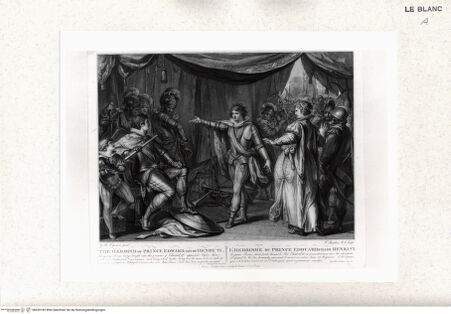 Vorderseite von Staatsgalerie [http://creativecommons.org/publicdomain/mark/1.0/] "The Heroism of Prince Edward" (aus einer Folge mit Szenen aus dem Leben Edwards V.) - , bh420182. Foto.