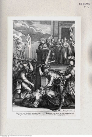 Vorderseite von Staatsgalerie [http://creativecommons.org/publicdomain/mark/1.0/] "Unos pro tota mactetur..."; Verspottung Jesus' (aus der Serie der Leiden Christi, 8 (?) Blatt + Titelblatt) - , bh420185. Foto.