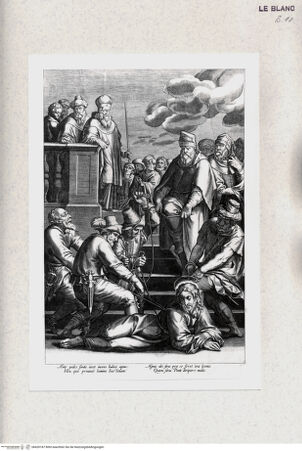 Vorderseite von Staatsgalerie [http://creativecommons.org/publicdomain/mark/1.0/] "Ante pedes sontis iacet..."; Jesus vor Pilates (aus der Serie der Leiden Christi, 8 (?) Blatt + Titelblatt) - , bh420187. Foto.