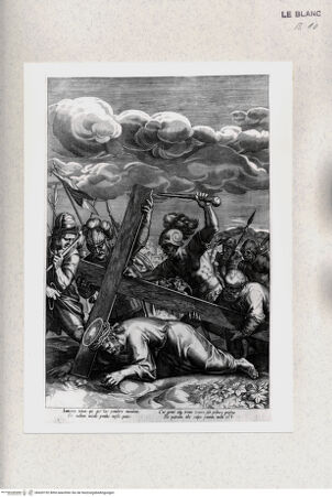 Vorderseite von Staatsgalerie [http://creativecommons.org/publicdomain/mark/1.0/] "Immenso totum qui gestas..."; Kreuztragung (aus der Serie der Leiden Christi, 8 (?) Blatt + Titelblatt) - , bh420192. Foto.