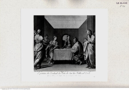 Vorderseite von Staatsgalerie [http://creativecommons.org/publicdomain/mark/1.0/] Serie nach den Fresken in der Compagnia dello Scalzo, FlorenzHerodias empfängt das Haupt des Täufers, Blatt 12 - , bh420197. Foto.