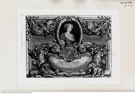 Vorderseite von Staatsgalerie [http://creativecommons.org/publicdomain/mark/1.0/] "Imagines Veteris ac Novi Testamenti", Serie der biblischen Geschichten nach RaffaelWidmungsblatt an Christine von Schweden - , bh420206. Foto.