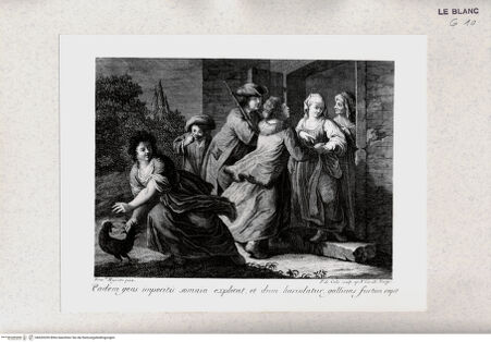 Vorderseite von Staatsgalerie [http://creativecommons.org/publicdomain/mark/1.0/] Figurengruppe mit Hahn (Cadem gens imperitis somnia explicat...) - , bh420209. Foto.