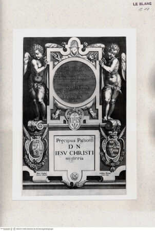 Vorderseite von Staatsgalerie [http://creativecommons.org/publicdomain/mark/1.0/] Titelblatt zu einer Folge zu den Leiden Christi; "Precipua passionis D.N. Iesu Christi mysteria..." (8 (?) Blatt + Titelblatt) - , bh420213. Foto.