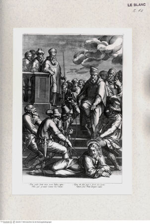 Vorderseite von Staatsgalerie [http://creativecommons.org/publicdomain/mark/1.0/] "Ante pedes sontis iacet..."; Jesus vor Pilates (aus der Serie der Leiden Christi, 8 (?) Blatt + Titelblatt) - , bh420217. Foto.