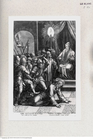 Vorderseite von Staatsgalerie [http://creativecommons.org/publicdomain/mark/1.0/] "Infando mitem prosternunt..."; Jesus vor Kaiphas (aus der Serie der Leiden Christi, 8 (?) Blatt + Titelblatt) - , bh420218. Foto.