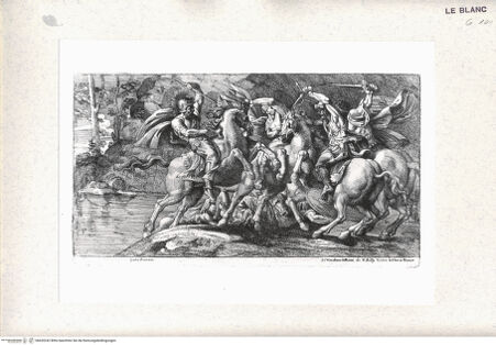 Vorderseite von Staatsgalerie [http://creativecommons.org/publicdomain/mark/1.0/] Reiterkampf am Fluss - , bh420242. Foto.