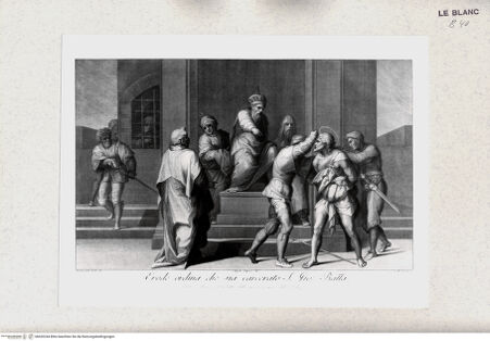 Vorderseite von Staatsgalerie [http://creativecommons.org/publicdomain/mark/1.0/] Serie nach den Fresken in der Compagnia dello Scalzo, FlorenzHerodes befiehlt die Gefangennahme Johannes des Täufers; (Blatt 9) - , bh420244. Foto.
