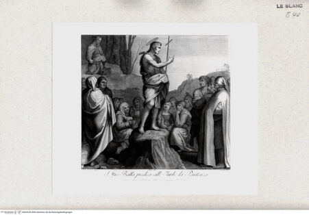 Vorderseite von Staatsgalerie [http://creativecommons.org/publicdomain/mark/1.0/] Serie nach den Fresken in der Compagnia dello Scalzo, FlorenzPredigt Johannes des Täufers; (Blatt 7) - , bh420249. Foto.