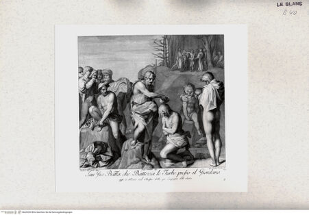 Vorderseite von Staatsgalerie [http://creativecommons.org/publicdomain/mark/1.0/] Serie nach den Fresken in der Compagnia dello Scalzo, FlorenzJohannes tauft das Volk; (Blatt 8) - , bh420250. Foto.