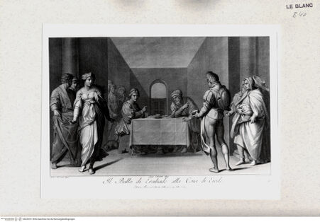 Vorderseite von Staatsgalerie [http://creativecommons.org/publicdomain/mark/1.0/] Serie nach den Fresken in der Compagnia dello Scalzo, FlorenzDas Gastmahl des Herodes; (Blatt 10) - , bh420251. Foto.