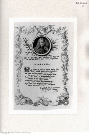 Vorderseite von Staatsgalerie [http://creativecommons.org/publicdomain/mark/1.0/] Epigramm mit dem Portrait des J. Contarenus - , bh420263. Foto.