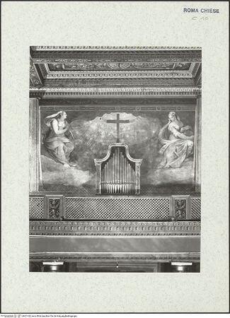 Vorderseite von ICCD [https://www.deutsche-digitale-bibliothek.de/content/lizenzen/rv-ez/] Szenen aus der Geschichte des heiligen Kreuzes und des Oratoriumszwei allegorische Figuren in Anbetung des Kreuzes - nach der Restaurierung von 1963-64, bh421422_recto. Foto.