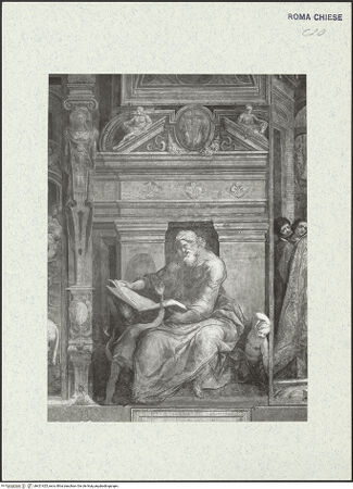 Vorderseite von ICCD [https://www.deutsche-digitale-bibliothek.de/content/lizenzen/rv-ez/] Szenen aus der Geschichte des heiligen Kreuzes und des OratoriumsPropheten und Sibyllen - Prophet; nach der Restaurierung von 1963-64, bh421425_recto. Foto.